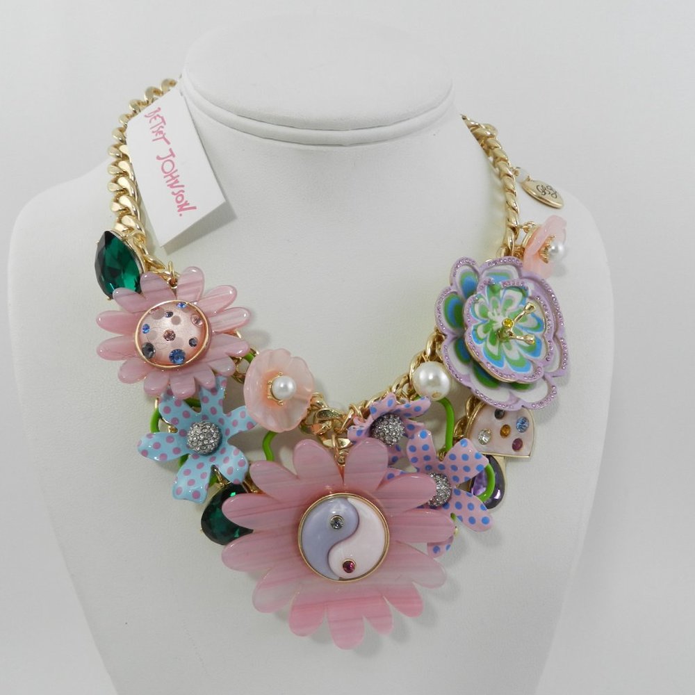 Betsey Johnson Women's Flower Drama Bib Necklace